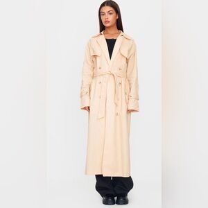 PrettyLittleThing 100% Cotton Belted Trench Coat NWT Size 10